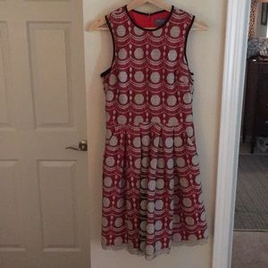 Gorgeous Red Slvless Anthro Dress w Lace Overlay